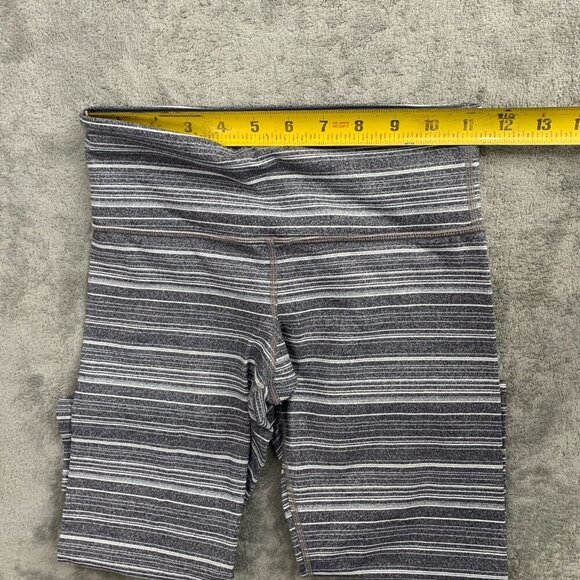 Lululemon Leggings Womens 2 Wunder Under Cropped Striped Athleisure Workout Gym - Picture 5 of 11